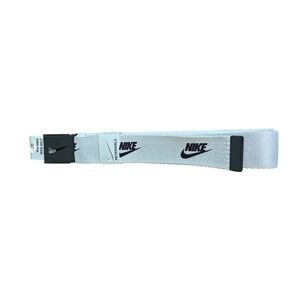 Nike Web Belt Mens One Size White Reversible Adjustable Golf Logo Buckle